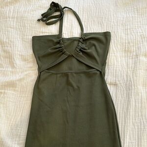 Cut out dress olive color